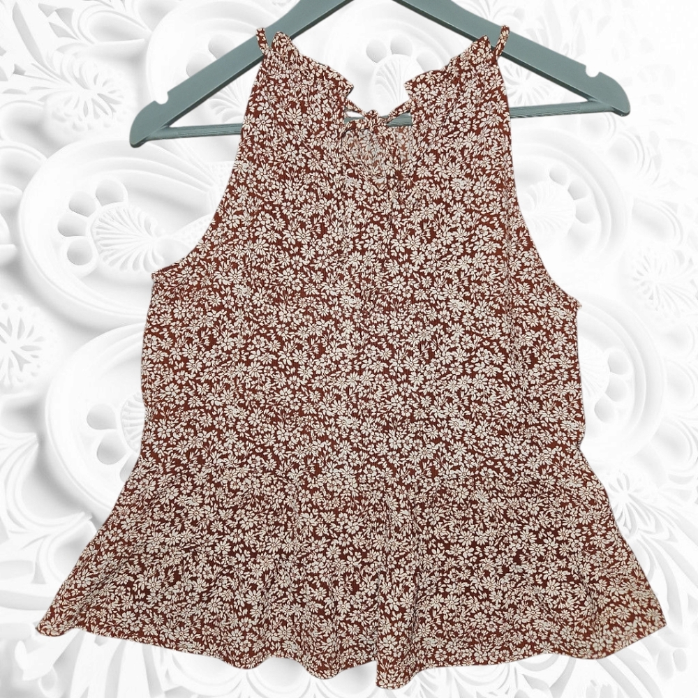 Monteau Rust Floral Blouse